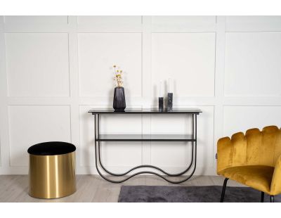 Console design en acier et verre Wavy