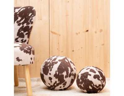 Coussin/pouf boule effet peau de vache (Petit Petit)