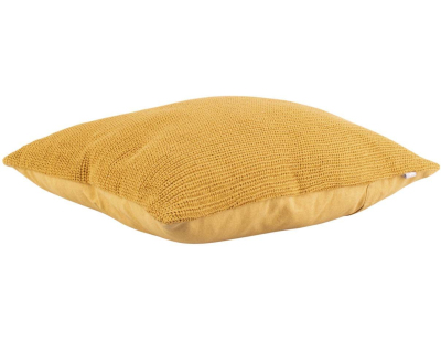 Coussin en coton velours côtelé Lines (Jaune moutarde)