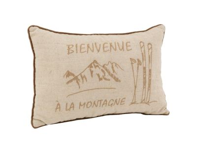 Coussin en lin et coton Bienvenue à la Montagne