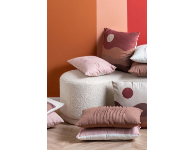 Coussin rectangulaire en coton 50 x 30 cm Wave (Rose clair)