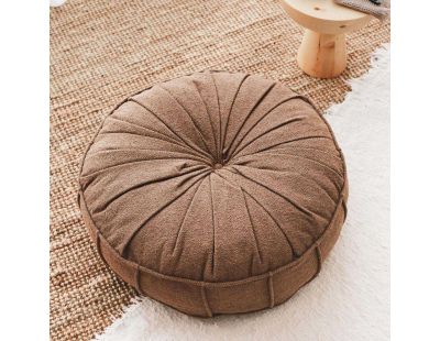 Coussin de sol effet bouclette Teddy (Marron)