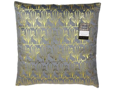 Coussin en velours imprimé Gold déhoussable 40 cm (Gris)