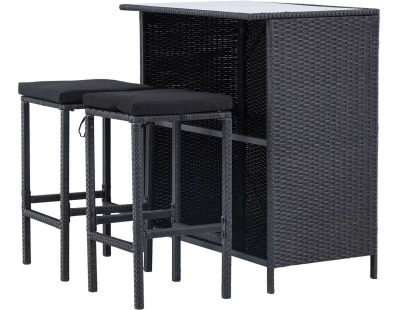 Ensemble bar et 2 tabourets de jardin Knock