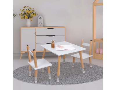 Ensemble table et 2 chaises pour enfants en bois Crayon