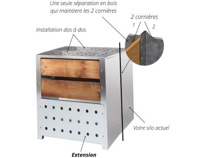 Extension pour silo à compost acier et bois (200L)