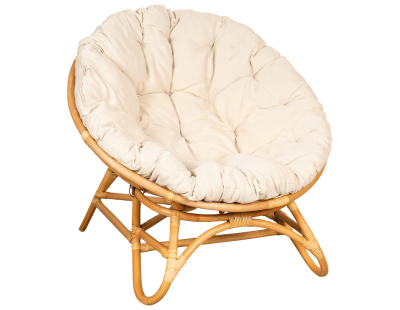 Fauteuil Papasan en rotin + coussin