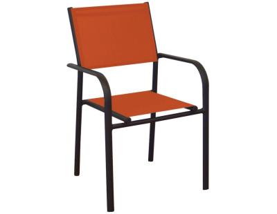 Fauteuil en aluminium Duca (Lot de 6) (Graphite et paprika)