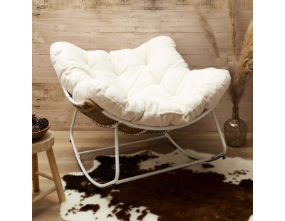 Fauteuil assise en tissu bouclette Odin