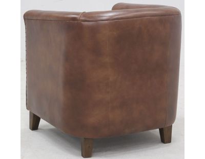 Fauteuil club en cuir de buffle