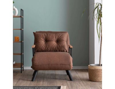 Fauteuil convertible en lin Sando (Marron clair)