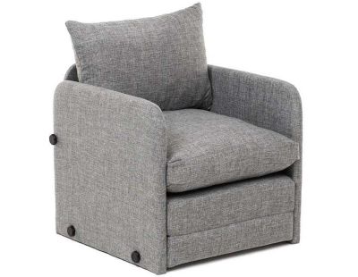 Fauteuil convertible en tissu Saga (Gris clair)