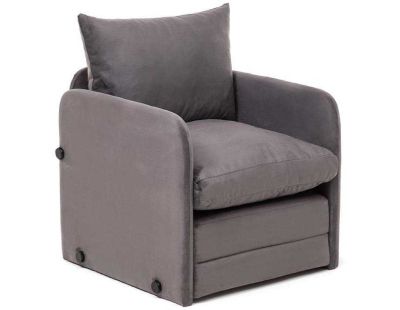 Fauteuil convertible en tissu Saga (Gris foncé)