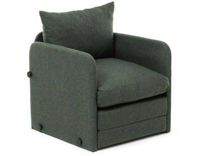 Fauteuil convertible en tissu Saga (Vert)