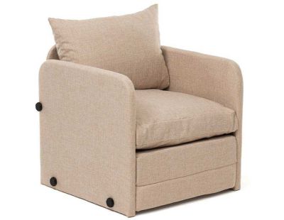 Fauteuil convertible en tissu Saga (Beige)