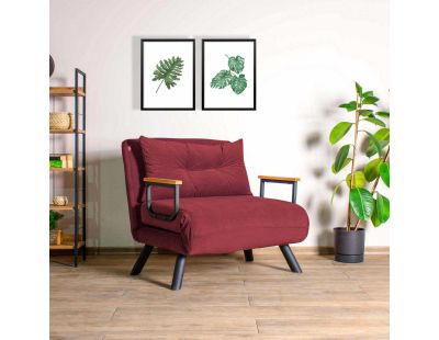 Fauteuil convertible en tissu Sando (Bordeaux)