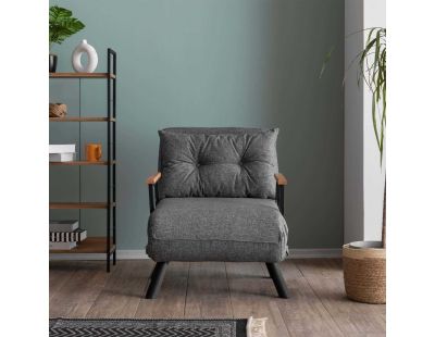 Fauteuil convertible en tissu Sando (Gris clair)