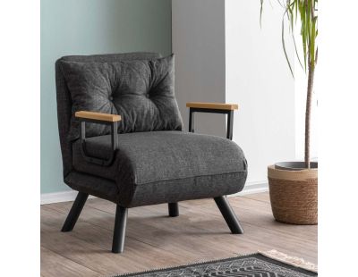 Fauteuil convertible en tissu Sando (Gris foncé)