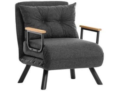 Fauteuil convertible en tissu Sando (Gris foncé)