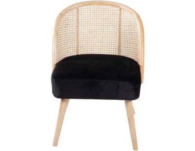 Fauteuil cosy effet velours Gaspard (Noir)