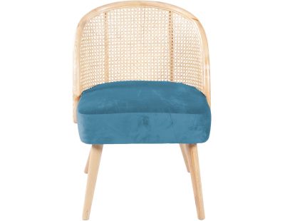 Fauteuil cosy effet velours Gaspard (Bleu Canard)