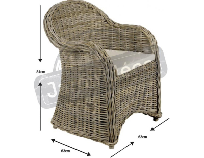 Fauteuil gris en poelet Arthur