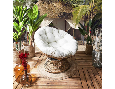 Fauteuil de jardin rotatif avec coussin Cancun