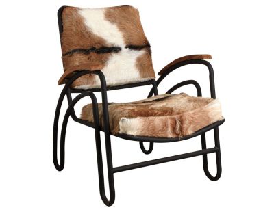 Fauteuil métal et peau de chèvre