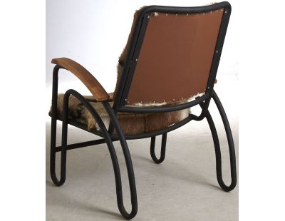 Fauteuil métal et peau de chèvre