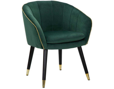 Fauteuil en métal et tissu Paris (Vert et doré)