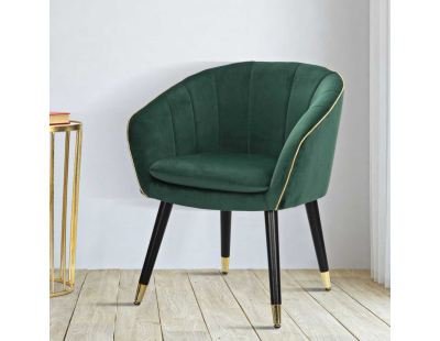 Fauteuil en métal et tissu Paris (Vert et doré)