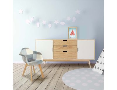 Fauteuil patchwork pour enfants Léonie (Bleu)