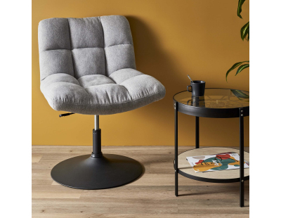 Fauteuil pivotant en tissu Anton (Gris clair)