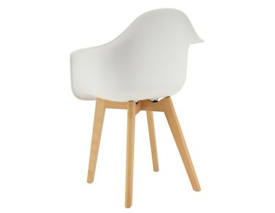 Fauteuil en polypropylène et bois de hêtre (Blanc)