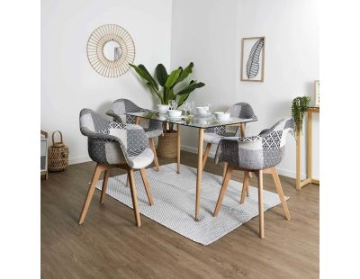 Fauteuil scandinave Patchwork (Lot de 2) (Gris)