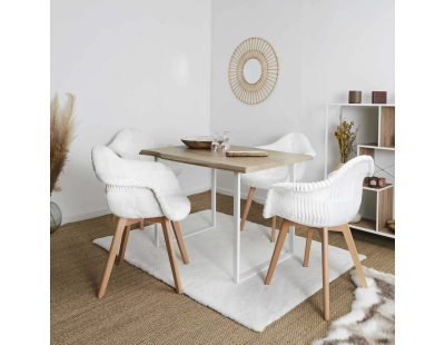 Fauteuil scandinave patchwork blanc