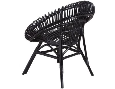 Fauteuil soleil en rotin noir (Noir)