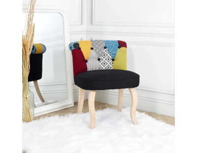 Fauteuil en tissu patcwork Eleonor