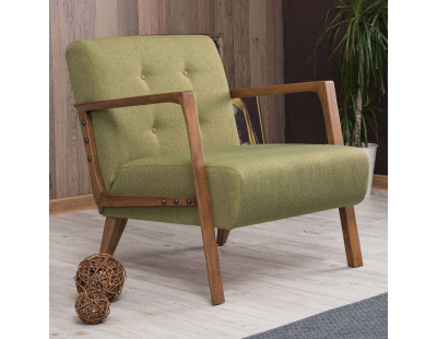 Fauteuil en tissu vert Kemer