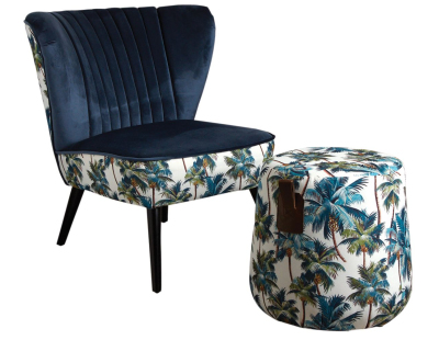 Fauteuil en velours Jungle