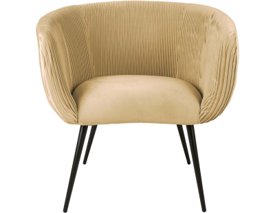 Fauteuil en velours Majestic (Beige)