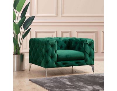 Fauteuil en velours capitonné Como