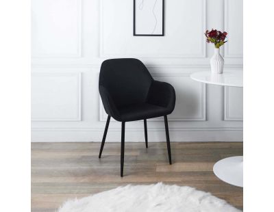 Fauteuil en velours cotelé Giulia (Lot de 2) (Noir)