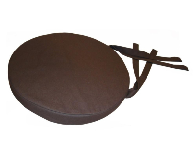 Galette de chaise ronde en coton 40 cm (Chocolat)