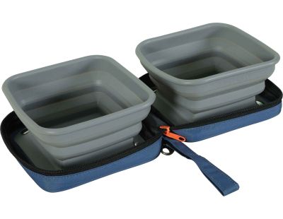 Gamelle pliable en silicone 2 en 1 Bivouak (Bleu)