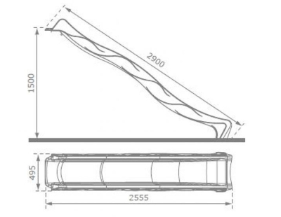 Glissière de toboggan en PEHD Tsuri 290 cm (Anthracite)