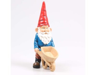 Gnome de jardin 20 cm (Brouette)