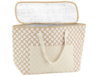 Sac lunch isotherme en jute (Feuille 46x15x32)