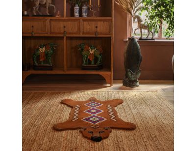 Grand tapis en laine Ours (Marron)