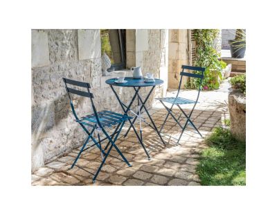 Table ronde en acier 60 cm Cuba (Bleu)